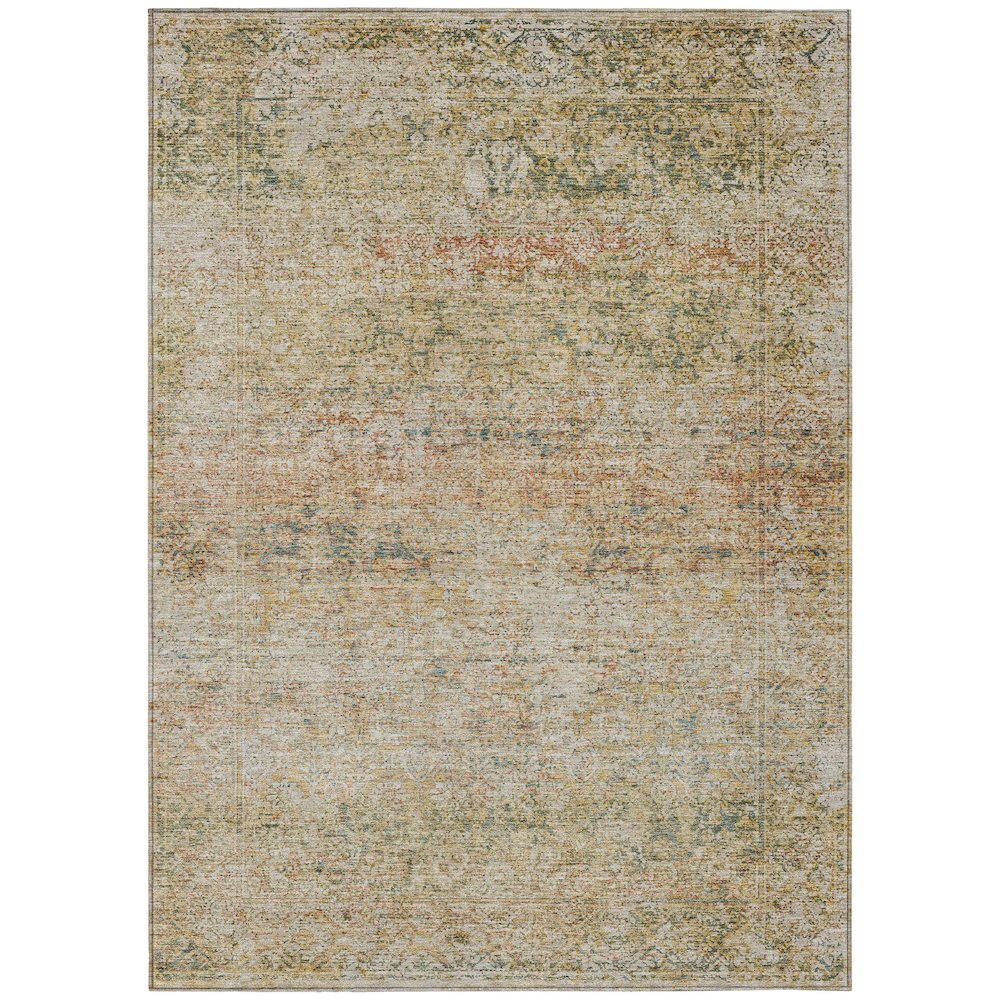 Machine Washable Indoor/Outdoor Chantille ACN2103 Gold 8 x 10 Rug