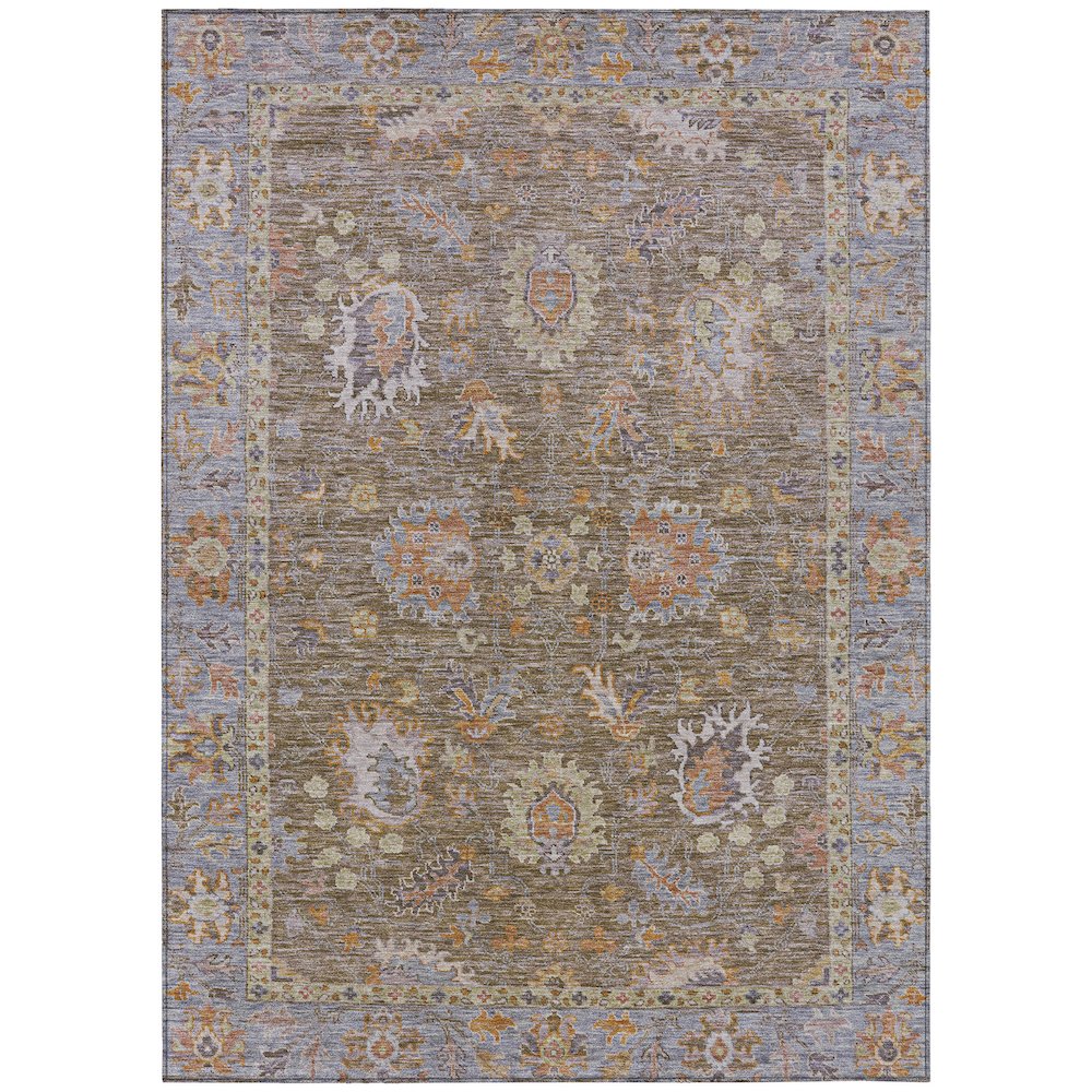 Machine Washable Indoor/Outdoor Chantille ACN2104 Brown 8 x 10 Rug