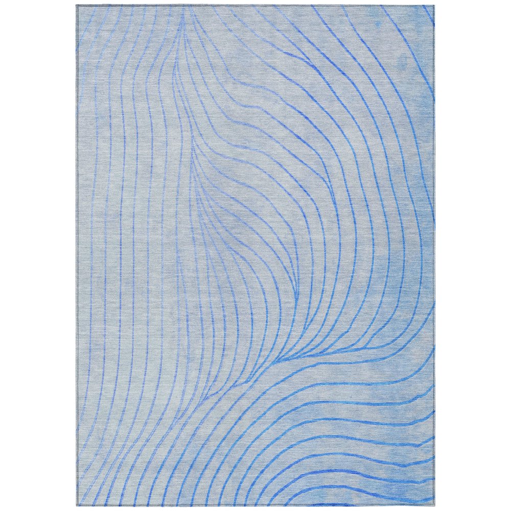 Machine Washable Indoor/Outdoor Chantille ACN2107 Blue 8 x 10 Rug