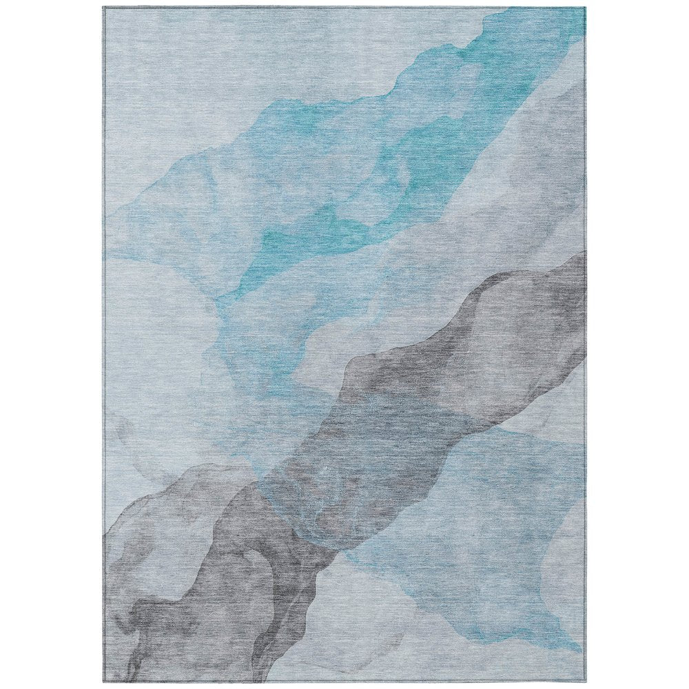 Machine Washable Indoor/Outdoor Chantille ACN2109 Teal 8 x 10 Rug