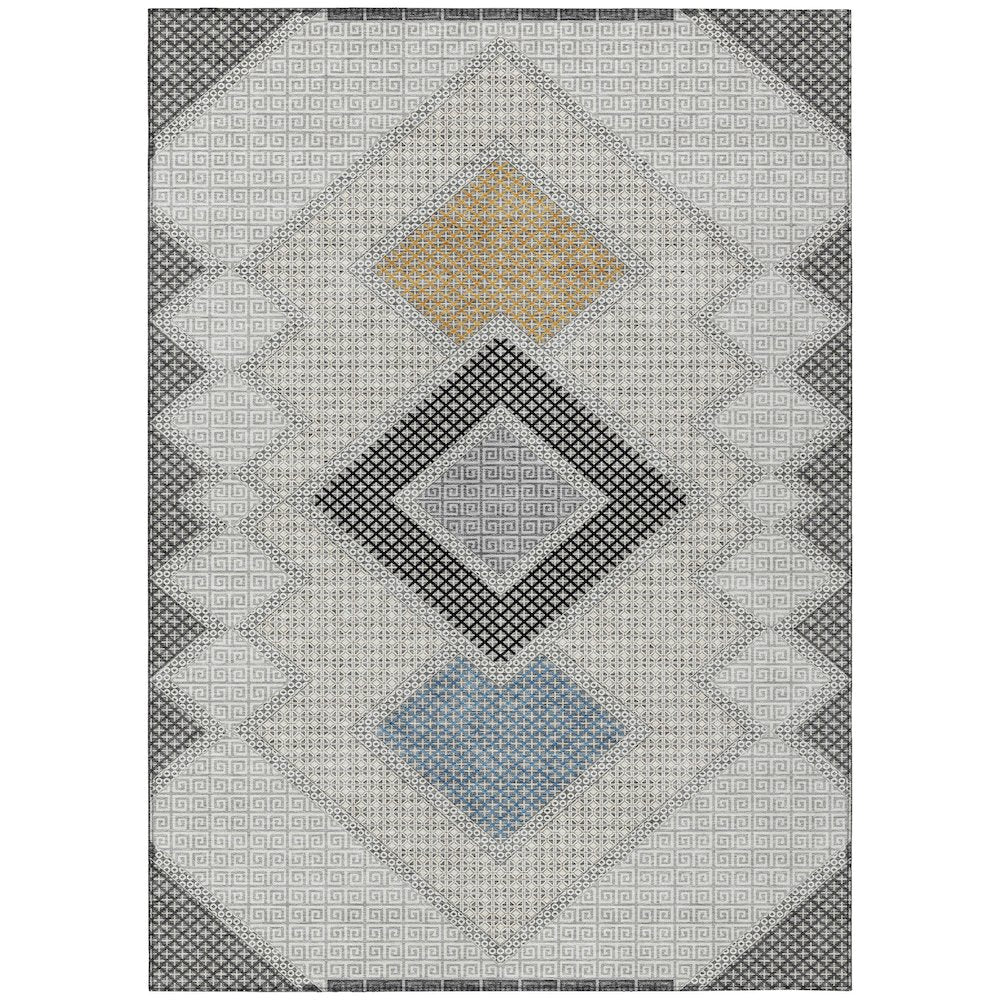 Machine Washable Indoor/Outdoor Chantille ACN2111 Gray 8 x 10 Rug