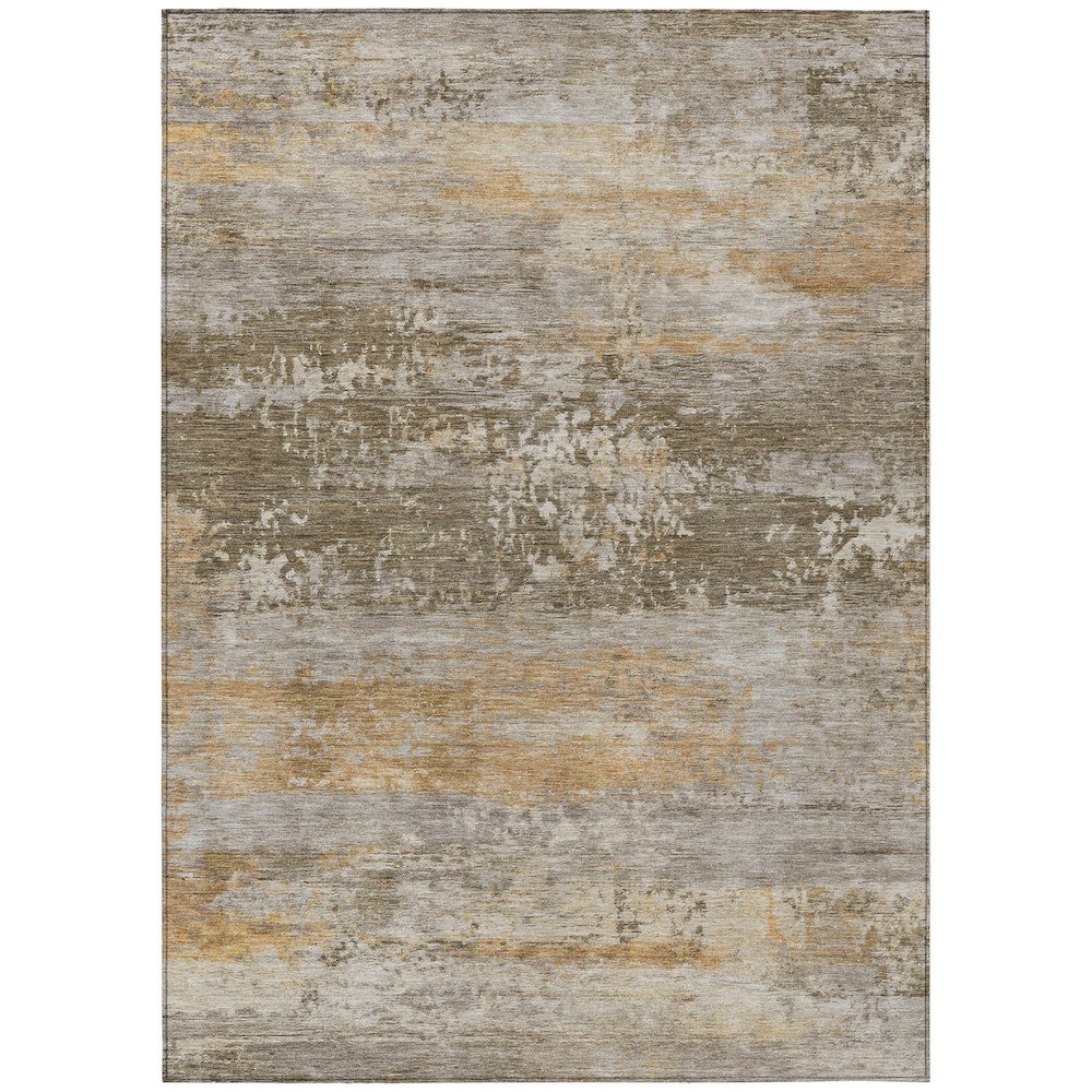 Machine Washable Indoor/Outdoor Chantille ACN2146 Brown 8 x 10 Rug