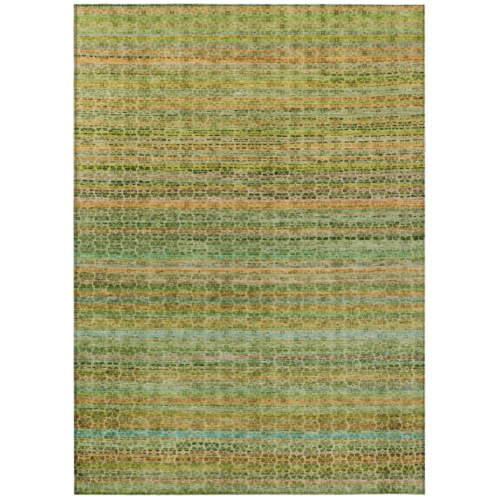 Machine Washable Indoor/Outdoor Chantille ACN2155 Green 8 x 10 Rug