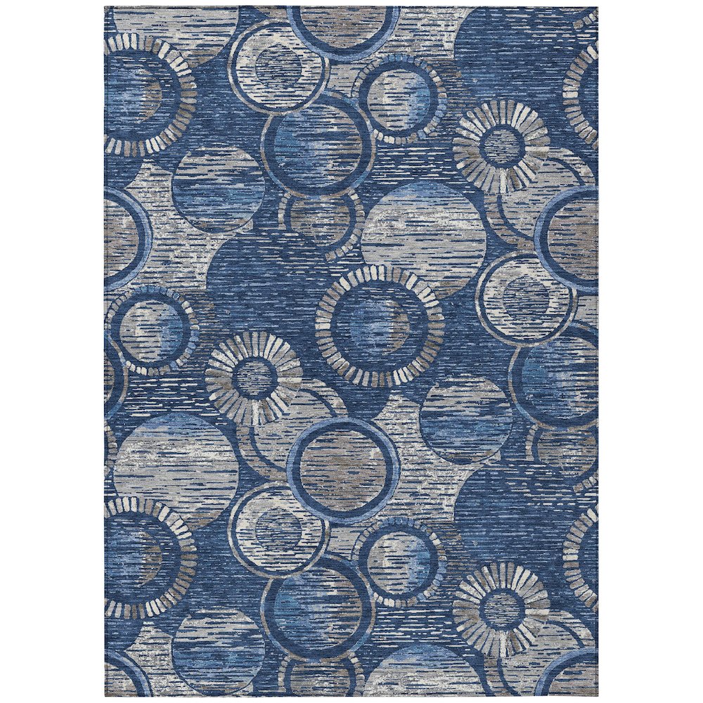 Machine Washable Indoor/Outdoor Chantille ACN2206 Navy 8 x 10 Rug