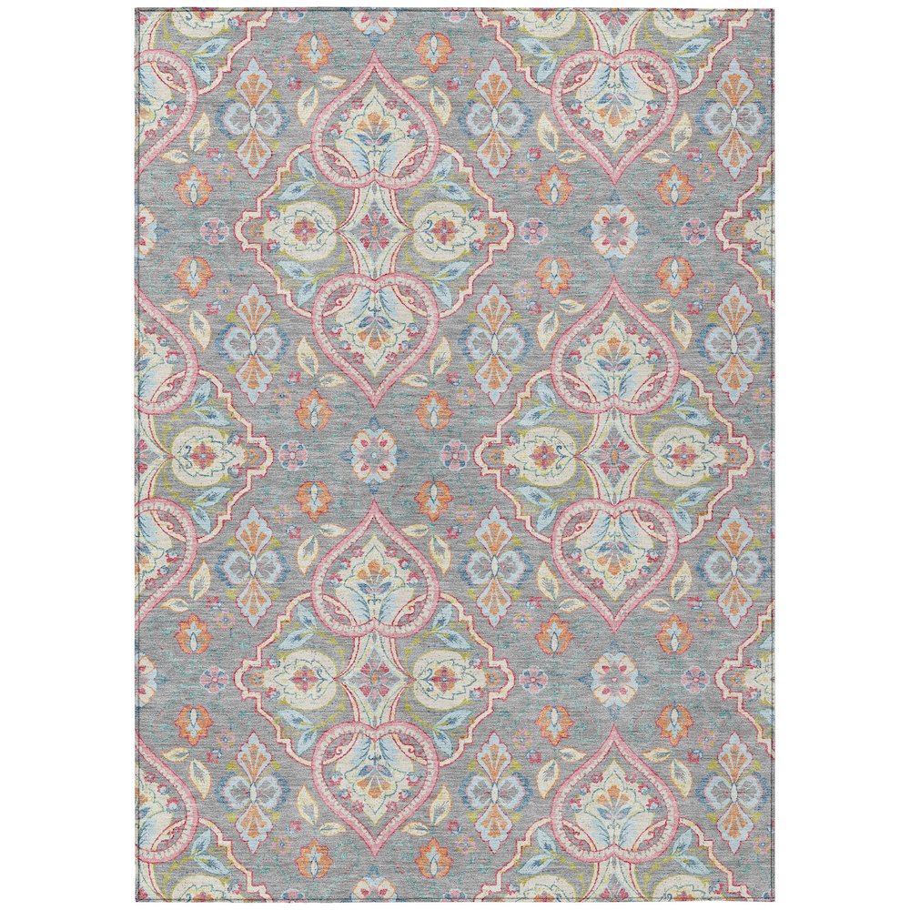 Machine Washable Indoor/Outdoor Chantille ACN2207 Gray 8 x 10 Rug