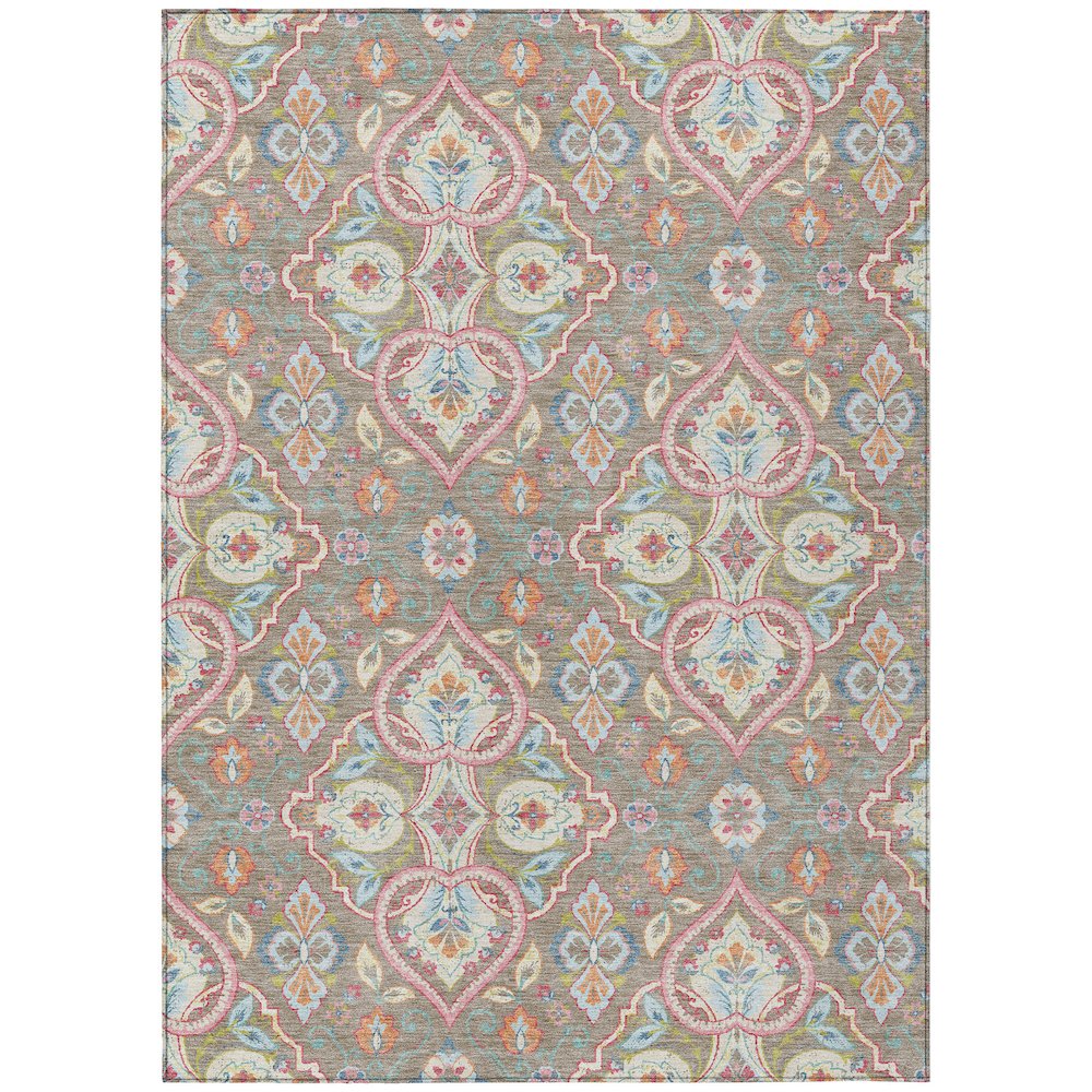 Machine Washable Indoor/Outdoor Chantille ACN2207 Taupe 8 x 10 Rug