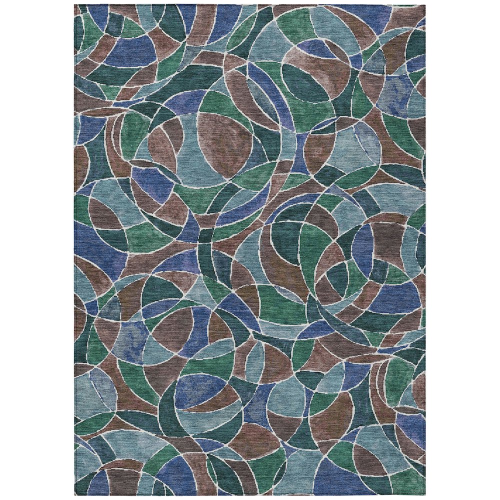 Machine Washable Indoor/Outdoor Chantille ACN2208 Blue 8 x 10 Rug