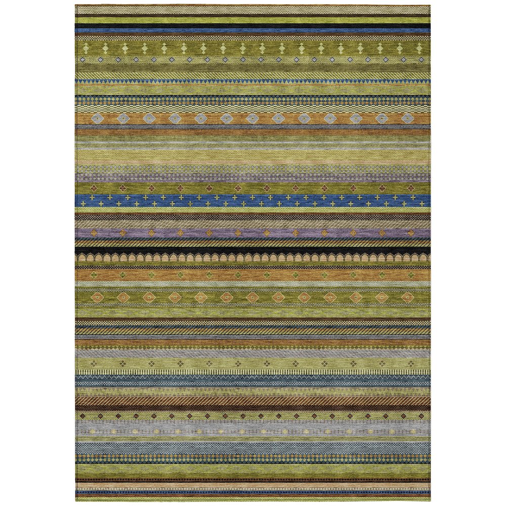 Machine Washable Indoor/Outdoor Chantille ACN2218 Olive 8 x 10 Rug