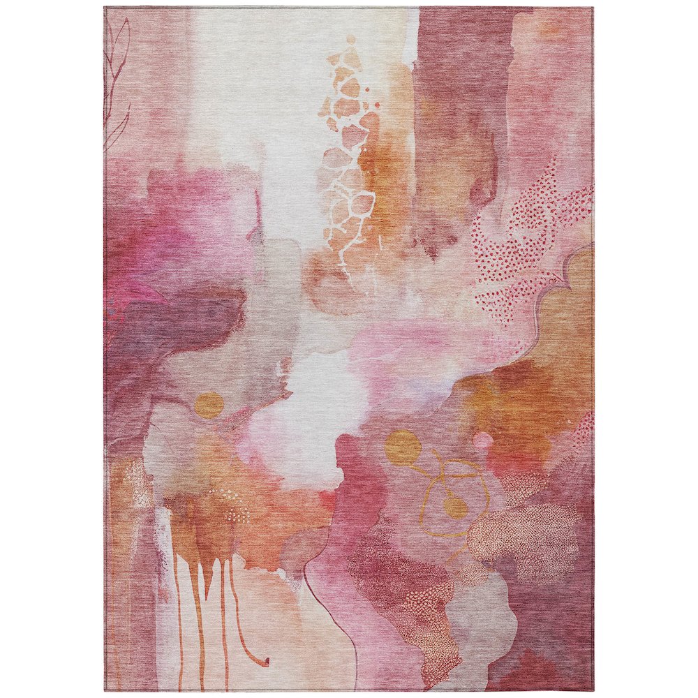 Machine Washable Indoor/Outdoor Chantille ACN2019 Pink 9 x 12 Rug