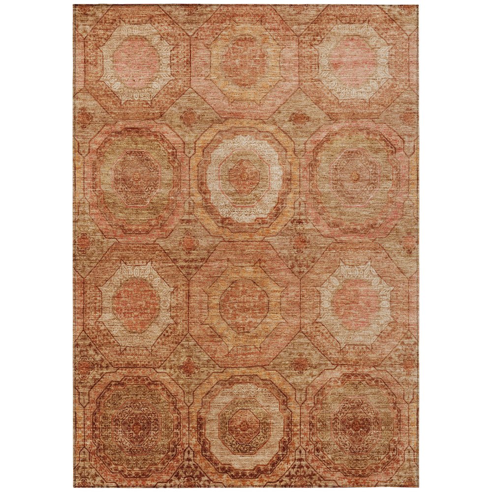 Machine Washable Indoor/Outdoor Chantille ACN2050 Terracotta 9 x 12 Rug