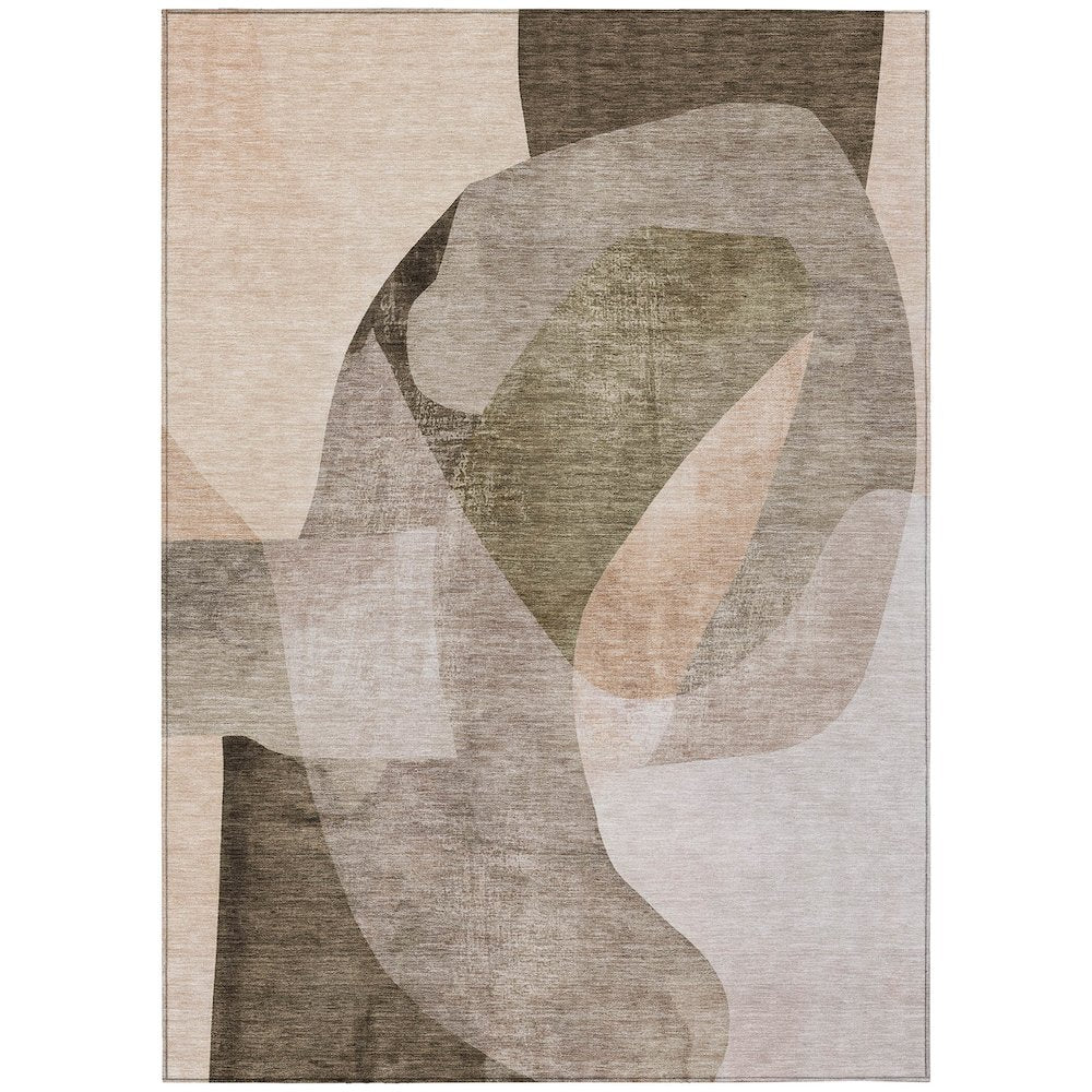Machine Washable Indoor/Outdoor Chantille ACN2058 Taupe 9 x 12 Rug