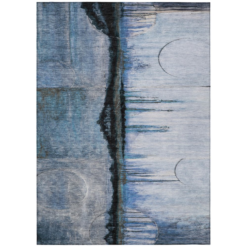 Machine Washable Indoor/Outdoor Chantille ACN2059 Blue 9 x 12 Rug