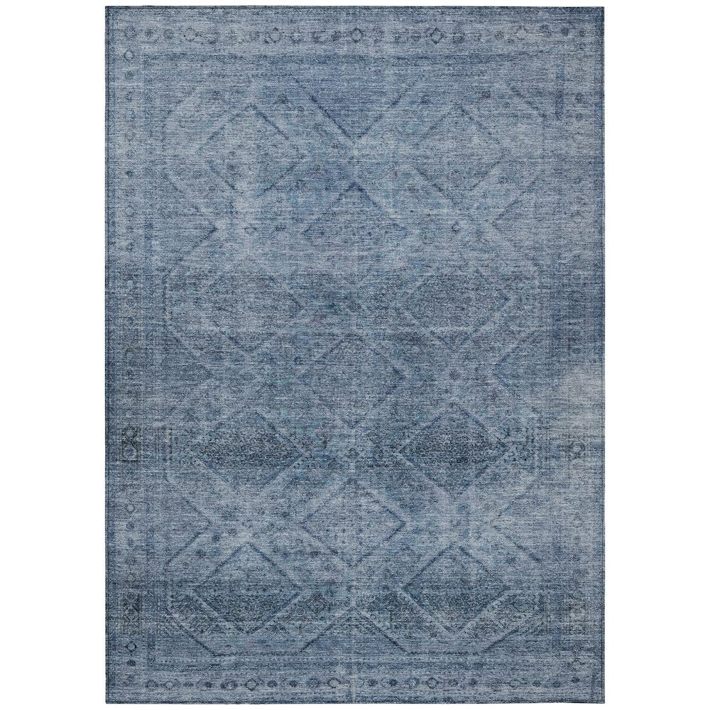 Machine Washable Indoor/Outdoor Chantille ACN2060 Blue 9 x 12 Rug