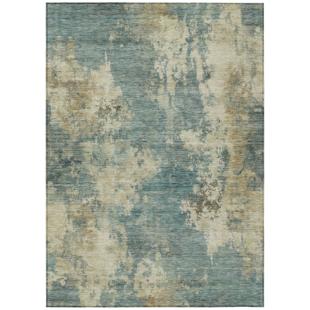 Machine Washable Indoor/Outdoor Chantille ACN2066 Teal 9 x 12 Rug