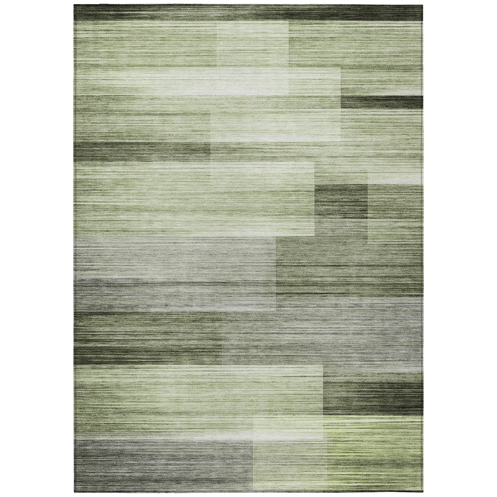 Machine Washable Indoor/Outdoor Chantille ACN2082 Green 9 x 12 Rug