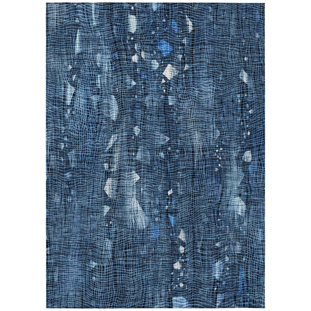 Machine Washable Indoor/Outdoor Chantille ACN2092 Blue 9 x 12 Rug