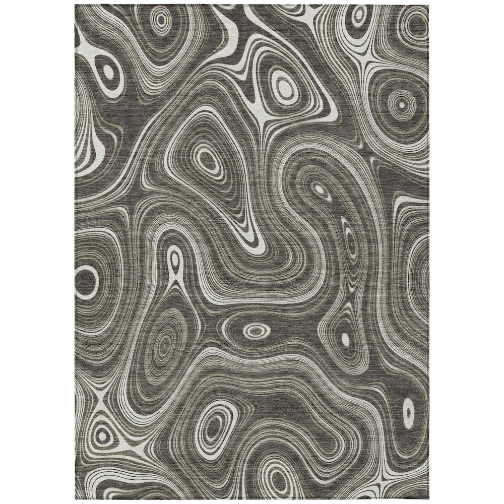 Machine Washable Indoor/Outdoor Chantille ACN2097 Gray 9 x 12 Rug