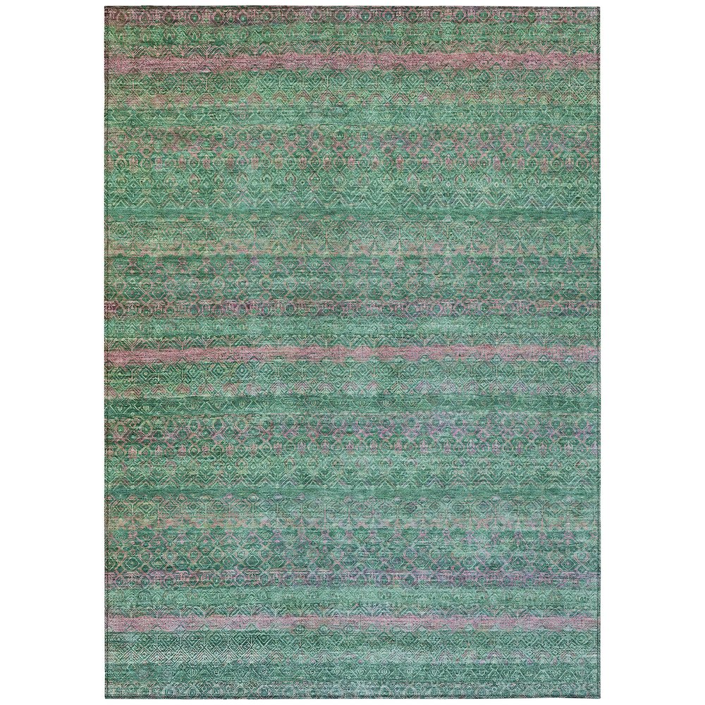 Machine Washable Indoor/Outdoor Chantille ACN2106 Green 9 x 12 Rug