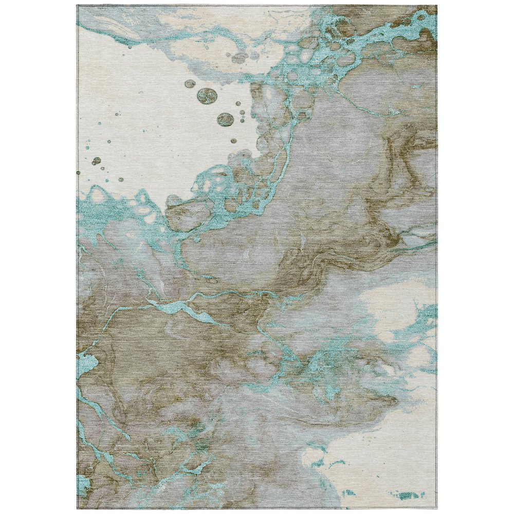 Machine Washable Indoor/Outdoor Chantille ACN2110 Teal 9 x 12 Rug
