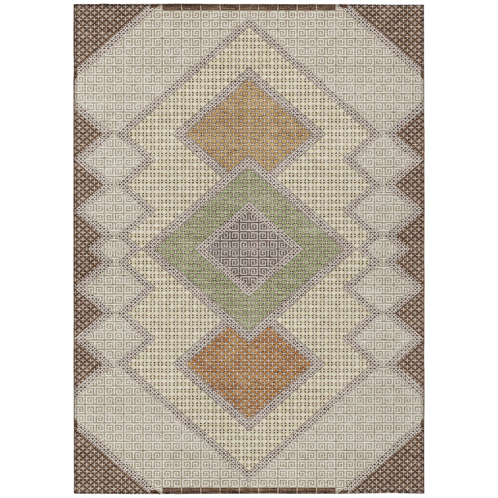 Machine Washable Indoor/Outdoor Chantille ACN2111 Brown 9 x 12 Rug