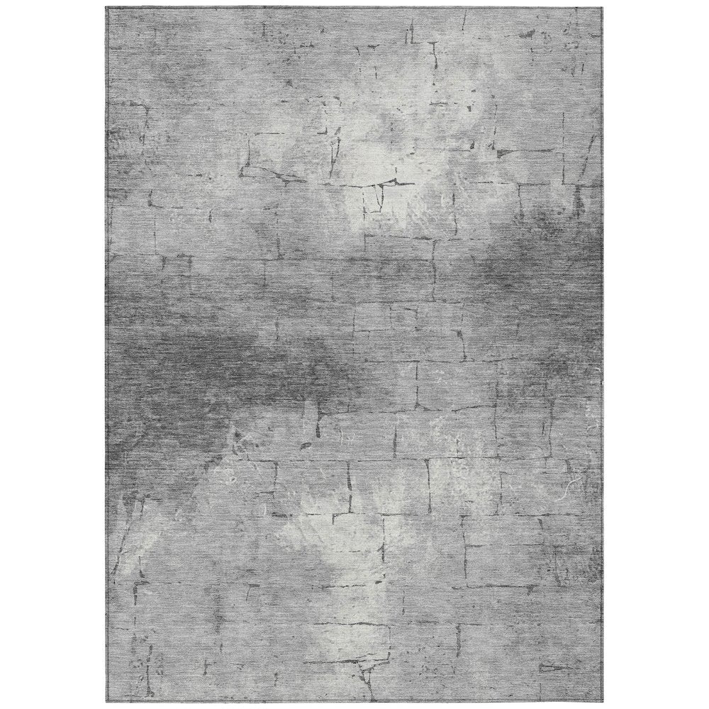Machine Washable Indoor/Outdoor Chantille ACN2215 Gray 9 x 12 Rug