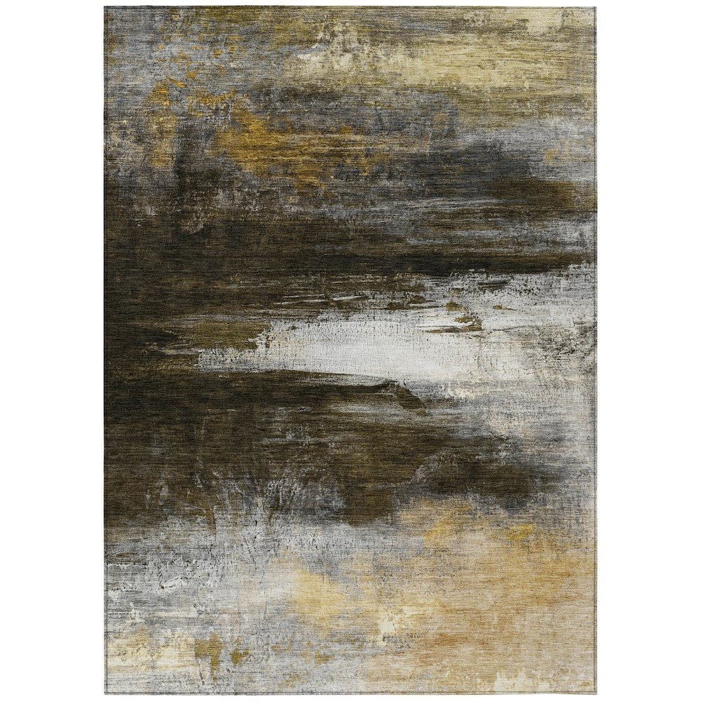 Machine Washable Indoor/Outdoor Chantille ACN2016 Chocolate 10 x 14 Rug