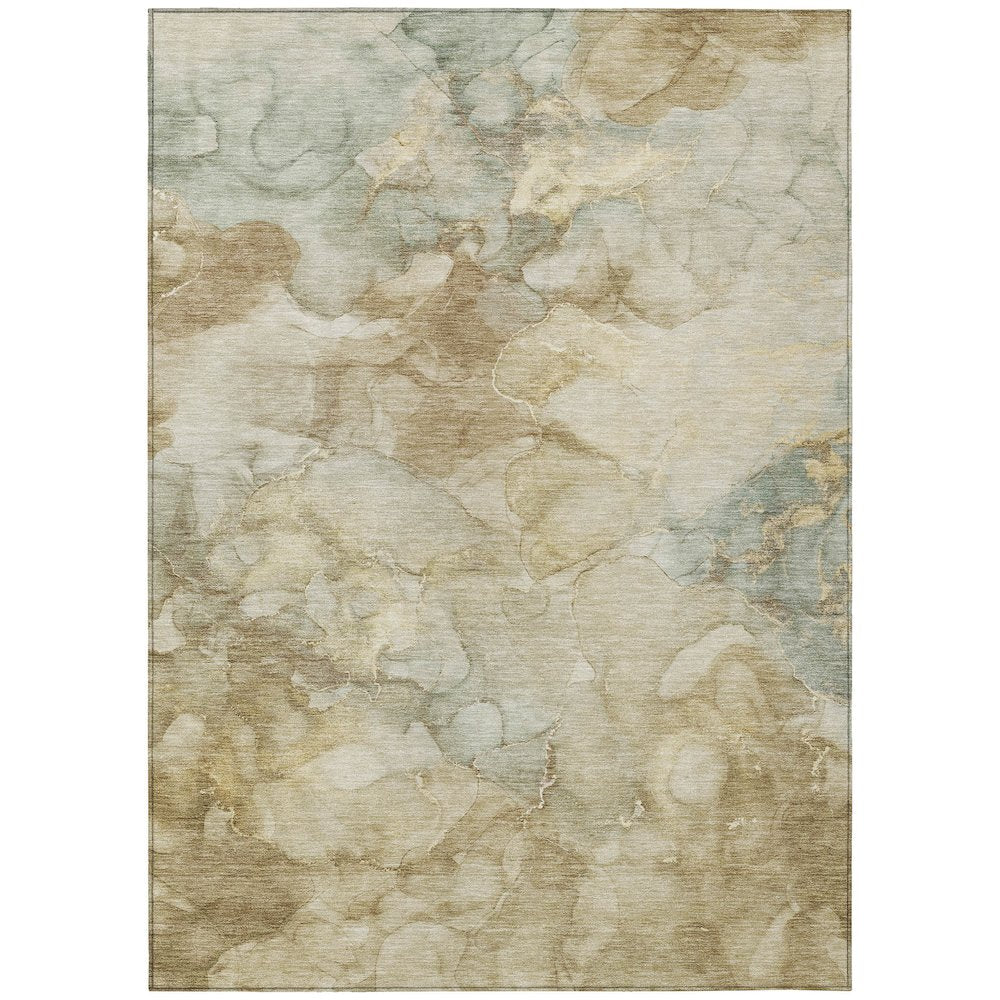 Machine Washable Indoor/Outdoor Chantille ACN2018 Beige 10 x 14 Rug