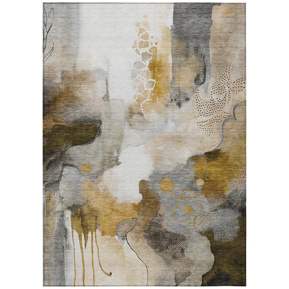 Machine Washable Indoor/Outdoor Chantille ACN2019 Mocha 10 x 14 Rug