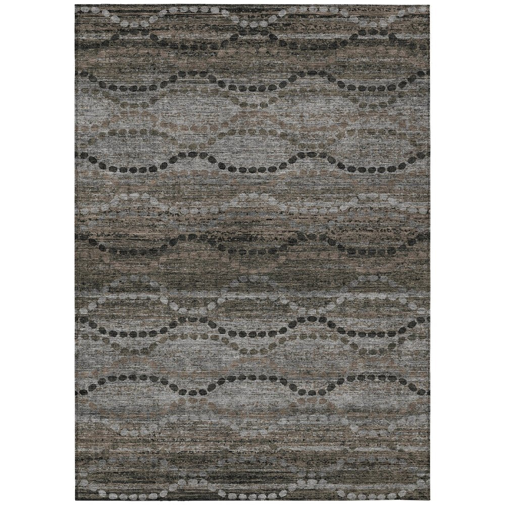 Machine Washable Indoor/Outdoor Chantille ACN2031 Chocolate 10 x 14 Rug