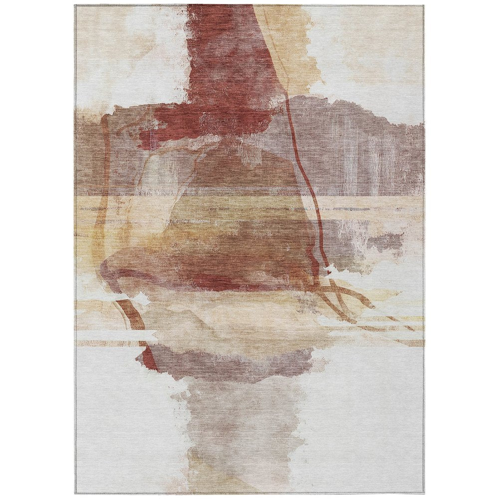 Machine Washable Indoor/Outdoor Chantille ACN2033 Terracotta 10 x 14 Rug