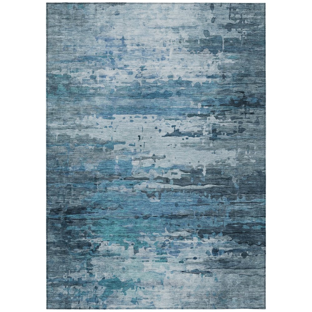 Machine Washable Indoor/Outdoor Chantille ACN2034 Blue 10 x 14 Rug