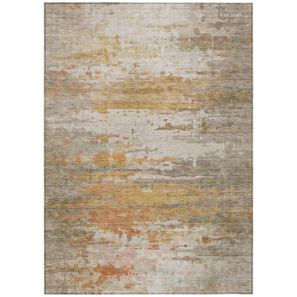 Machine Washable Indoor/Outdoor Chantille ACN2034 Khaki 10 x 14 Rug