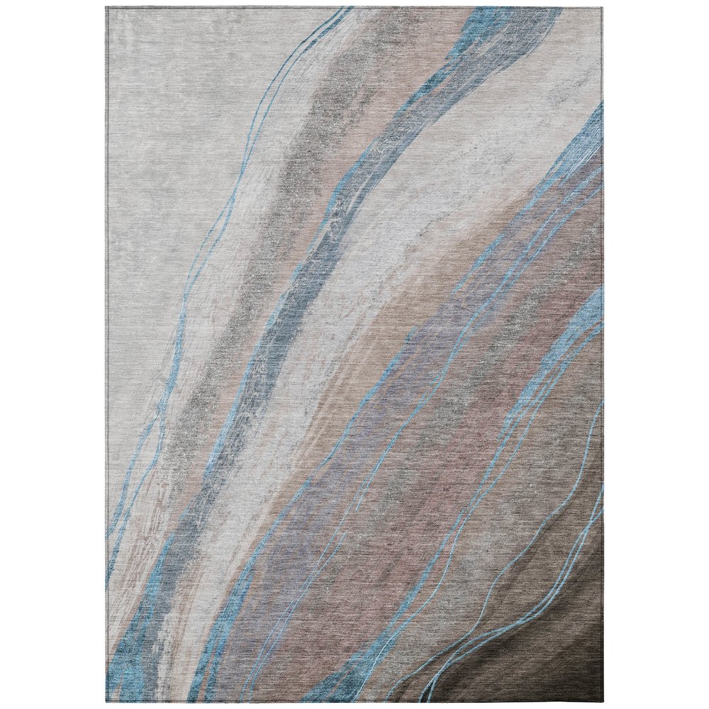 Machine Washable Indoor/Outdoor Chantille ACN2036 Brown 10 x 14 Rug
