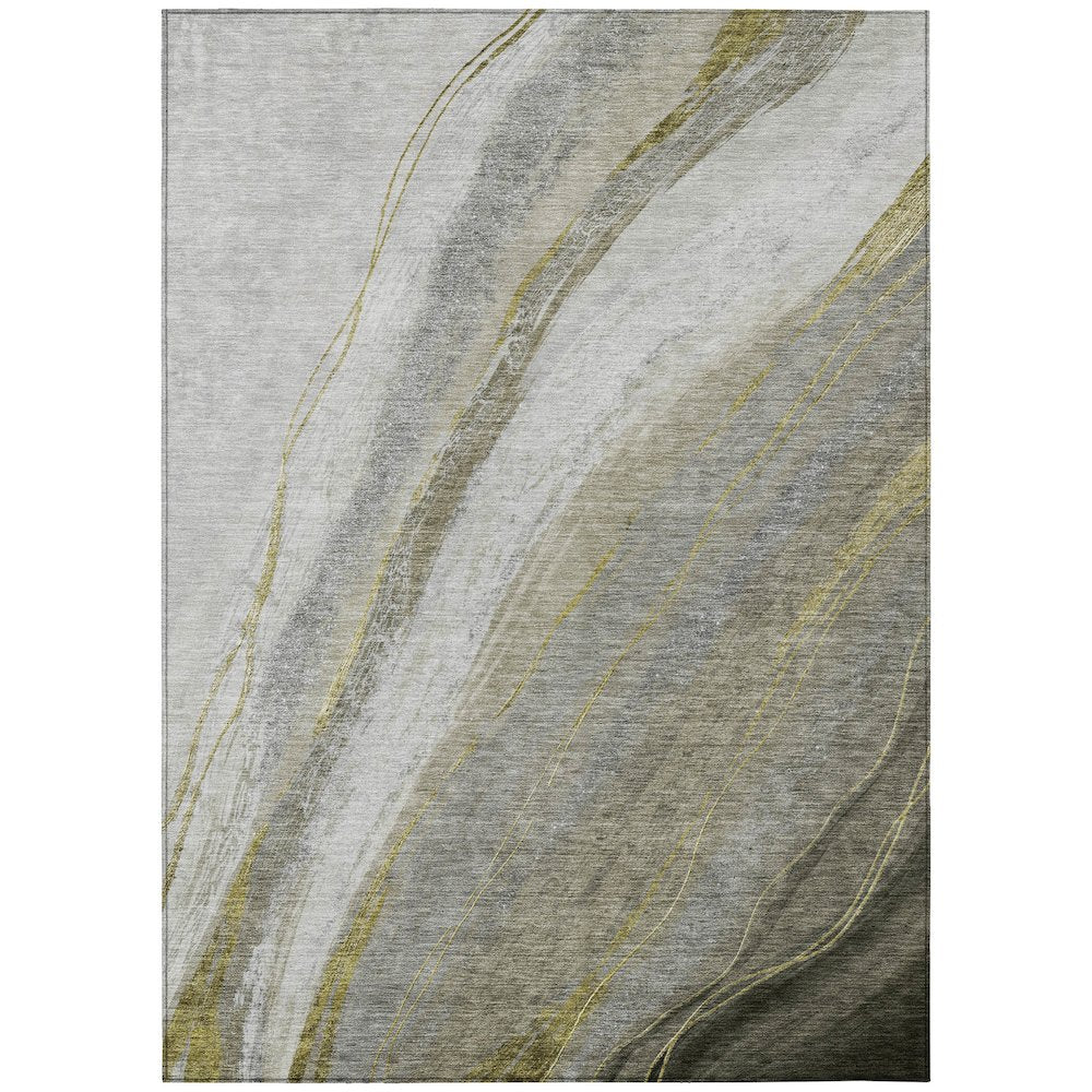 Machine Washable Indoor/Outdoor Chantille ACN2036 Pewter 10 x 14 Rug