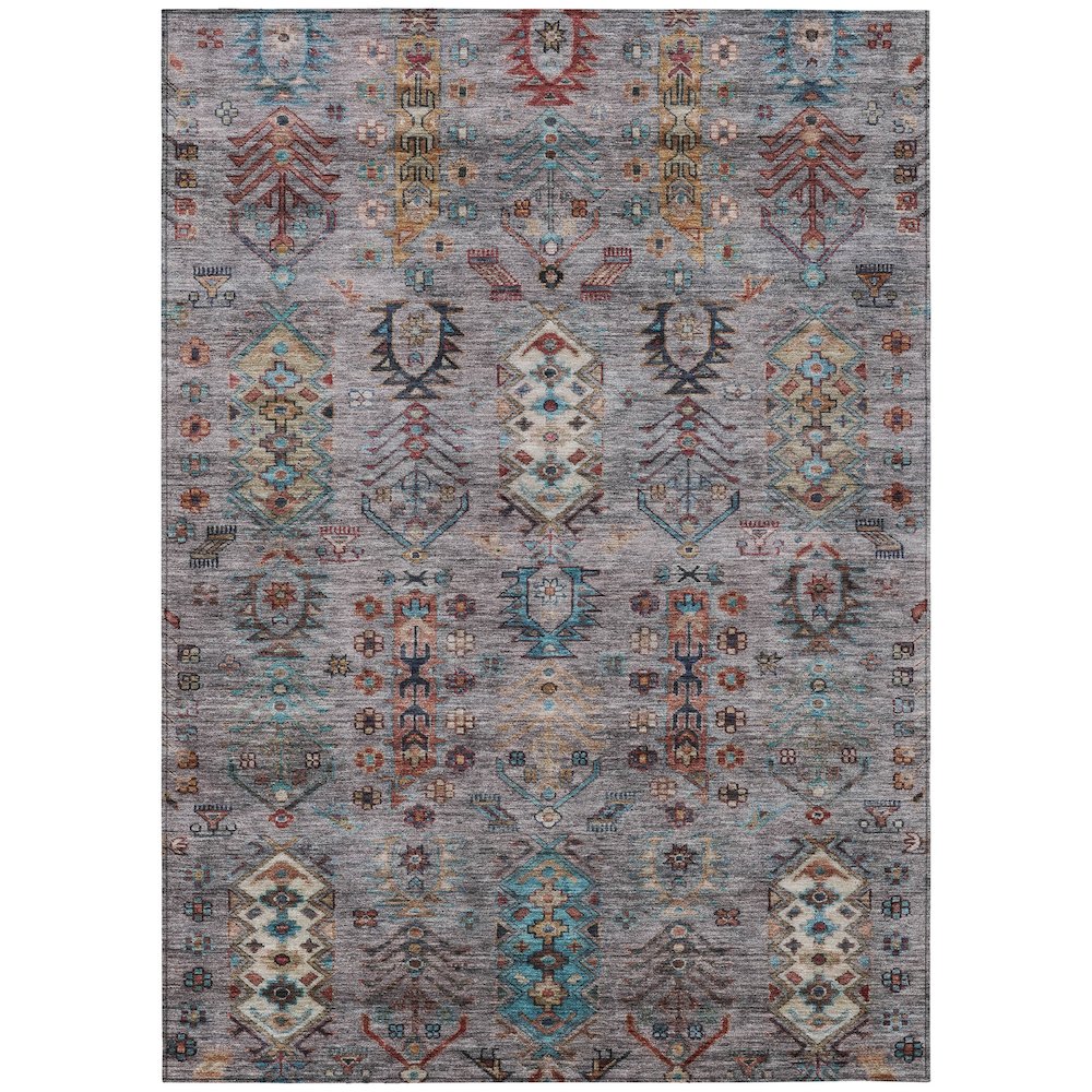 Machine Washable Indoor/Outdoor Chantille ACN2047 Gray 10 x 14 Rug