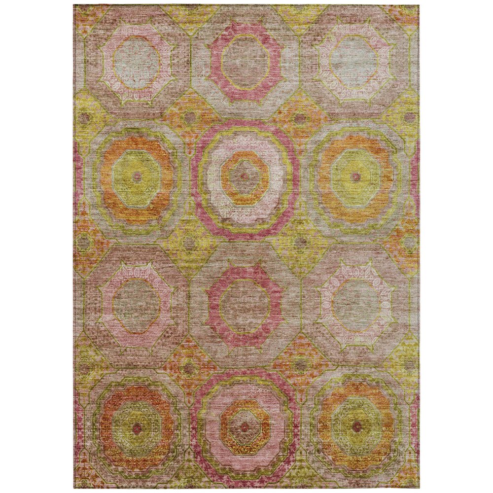 Machine Washable Indoor/Outdoor Chantille ACN2049 Orange 10 x 14 Rug