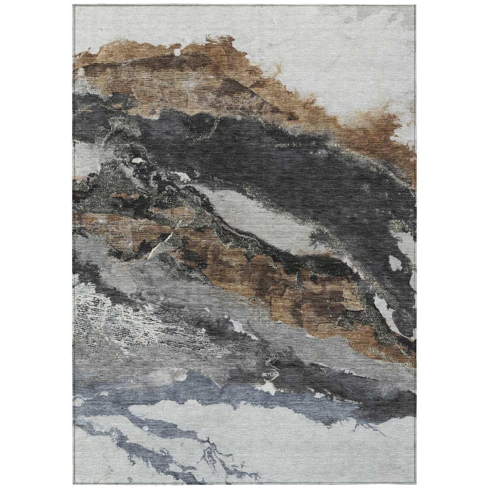 Machine Washable Indoor/Outdoor Chantille ACN2054 Gray 10 x 14 Rug