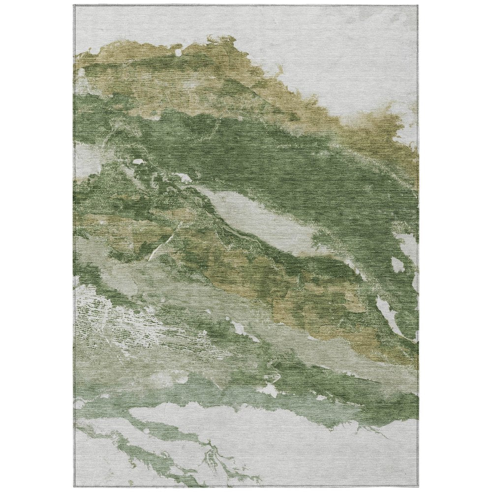 Machine Washable Indoor/Outdoor Chantille ACN2054 Green 10 x 14 Rug