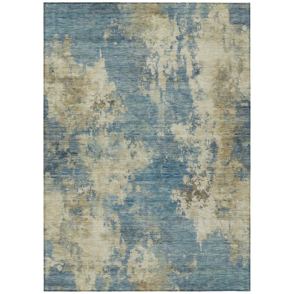 Machine Washable Indoor/Outdoor Chantille ACN2066 Blue 10 x 14 Rug