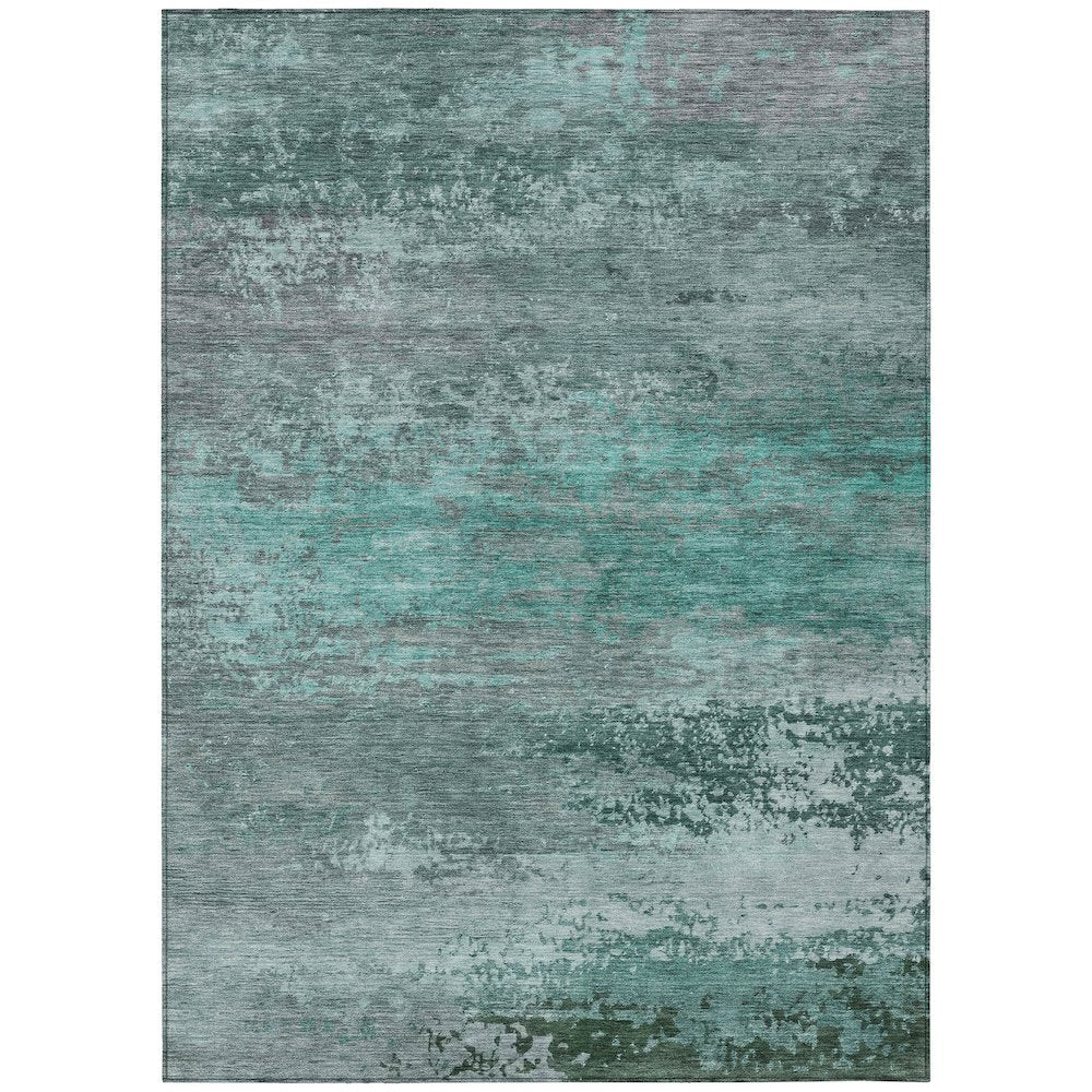 Machine Washable Indoor/Outdoor Chantille ACN2071 Teal 10 x 14 Rug