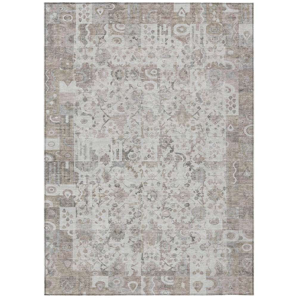 Machine Washable Indoor/Outdoor Chantille ACN2099 Taupe 10 x 14 Rug