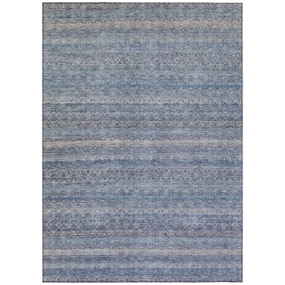 Machine Washable Indoor/Outdoor Chantille ACN2105 Blue 10 x 14 Rug