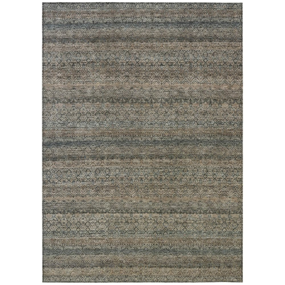 Machine Washable Indoor/Outdoor Chantille ACN2105 Chocolate 10 x 14 Rug