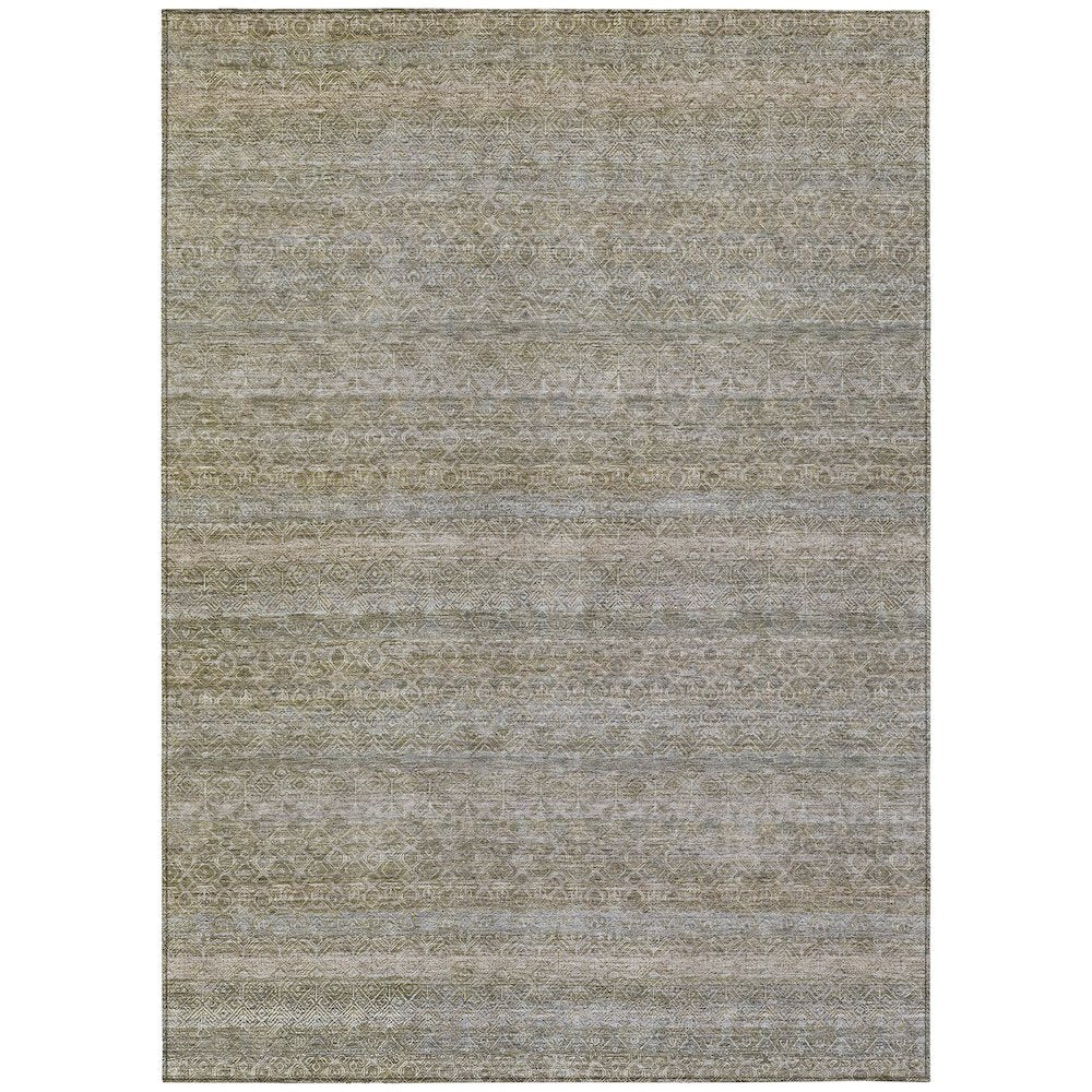 Machine Washable Indoor/Outdoor Chantille ACN2105 Khaki 10 x 14 Rug