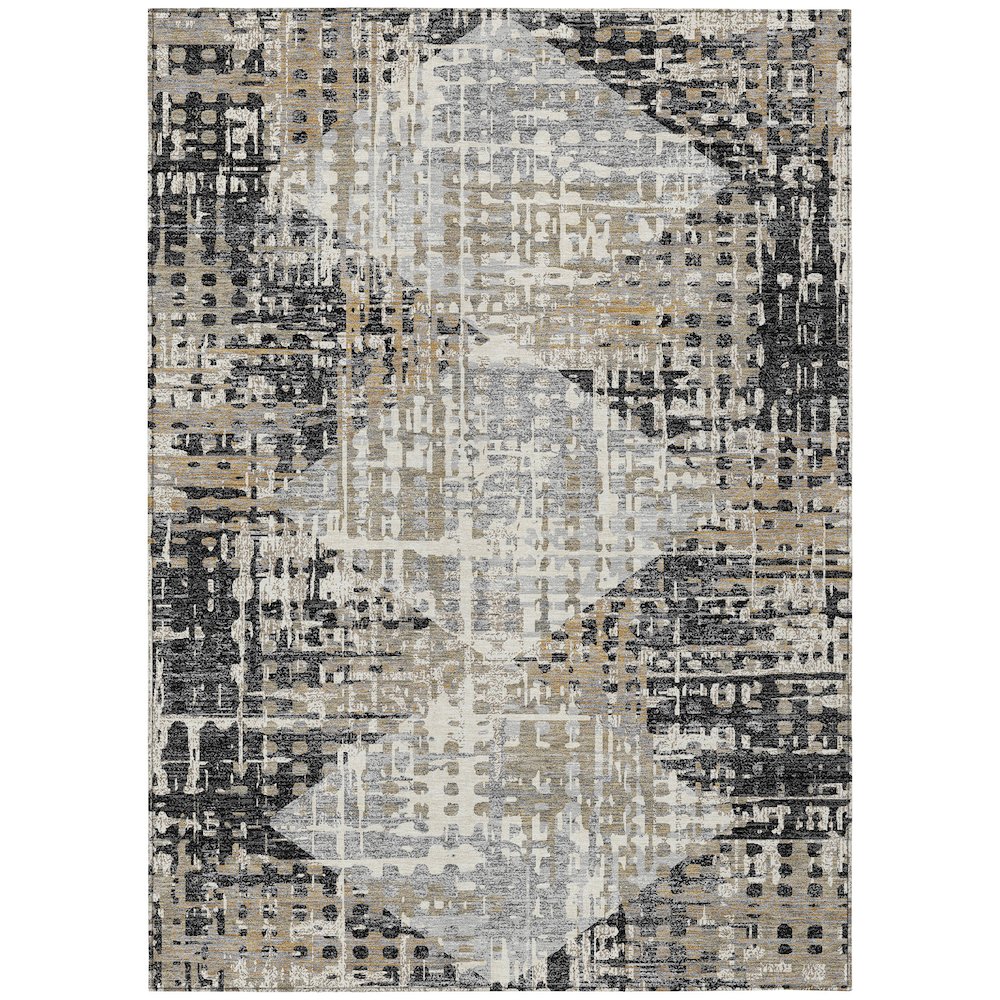 Machine Washable Indoor/Outdoor Chantille ACN2116 Black 10 x 14 Rug