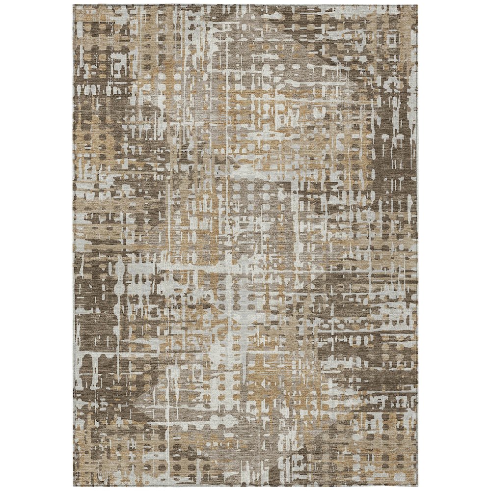 Machine Washable Indoor/Outdoor Chantille ACN2116 Brown 10 x 14 Rug