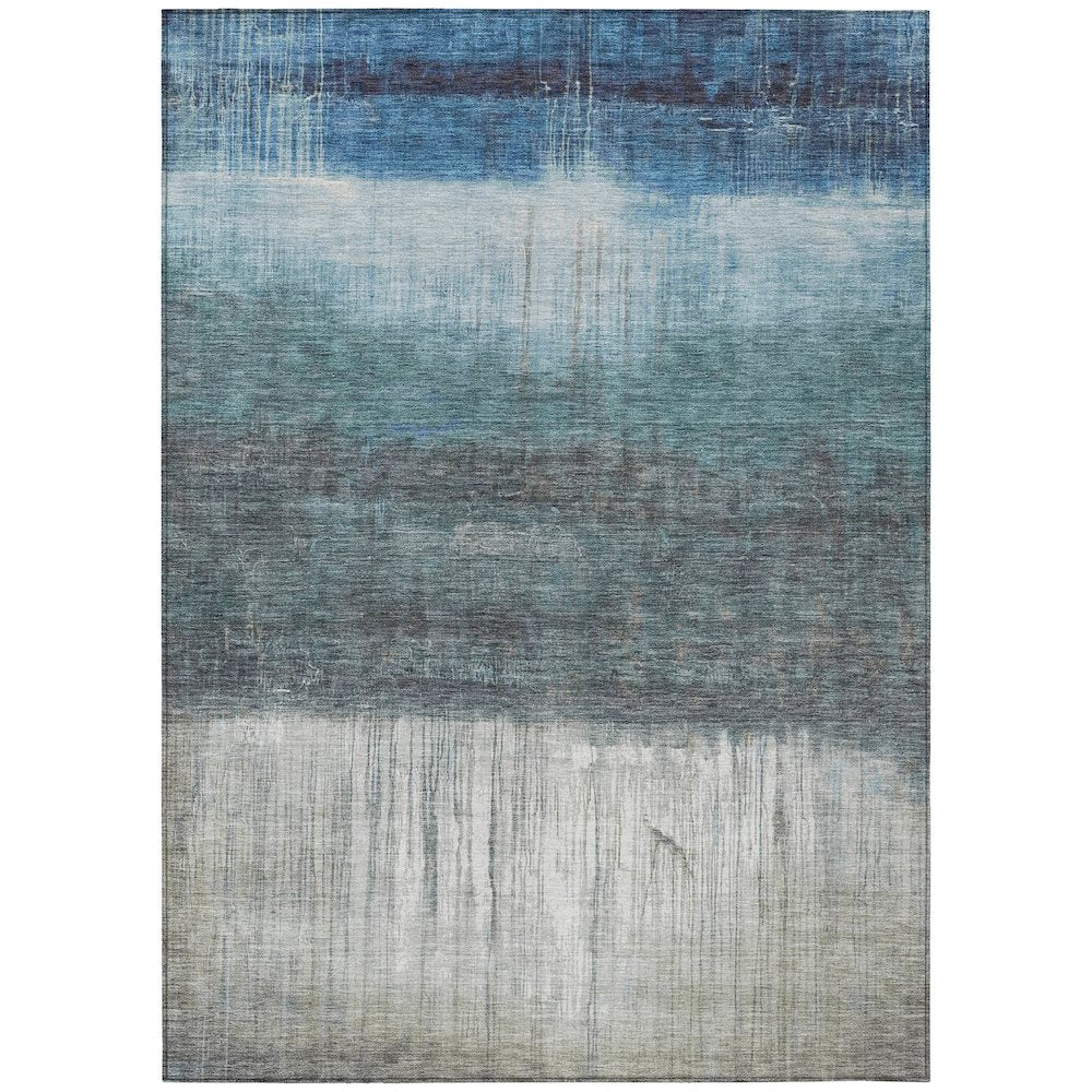 Machine Washable Indoor/Outdoor Chantille ACN2118 Blue 10 x 14 Rug
