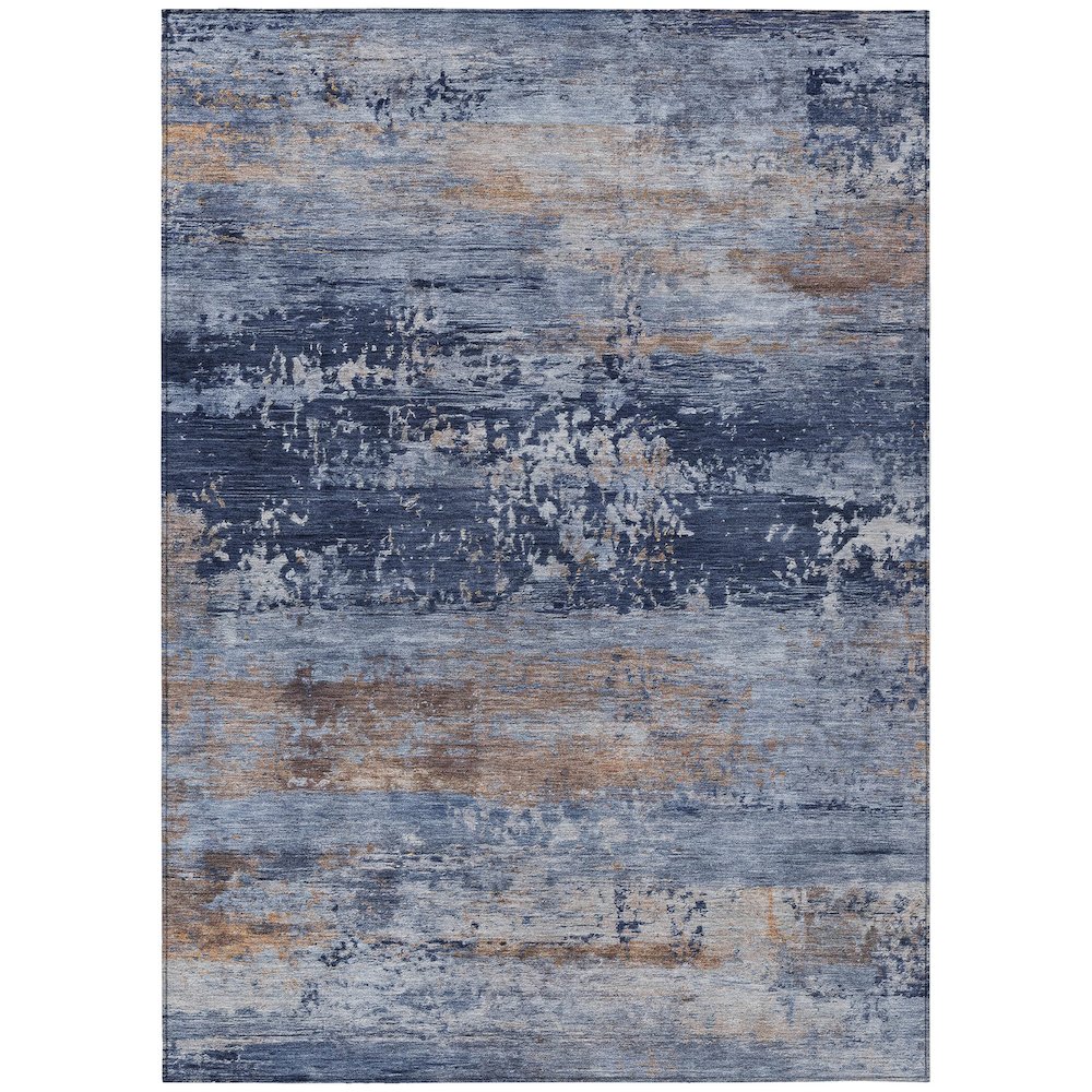 Machine Washable Indoor/Outdoor Chantille ACN2146 Blue 10 x 14 Rug