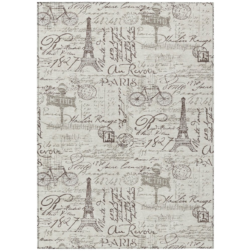 Machine Washable Indoor/Outdoor Chantille ACN2209 Linen 10 x 14 Rug