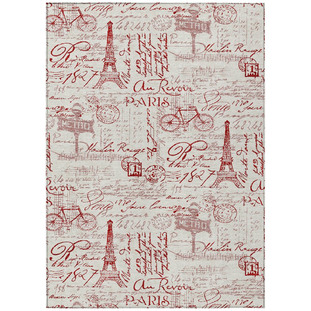 Machine Washable Indoor/Outdoor Chantille ACN2209 Red 10 x 14 Rug